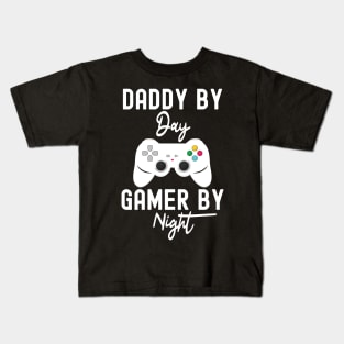 Daddy By Day Gamer By Night Funny Kids T-Shirt